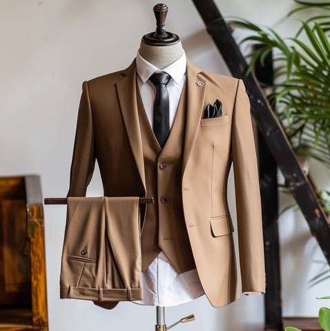 Caramel Brown 3-Piece Suit