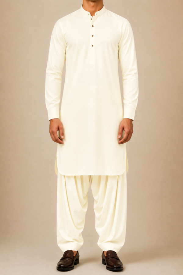Cream Wash & Wear Unstitched