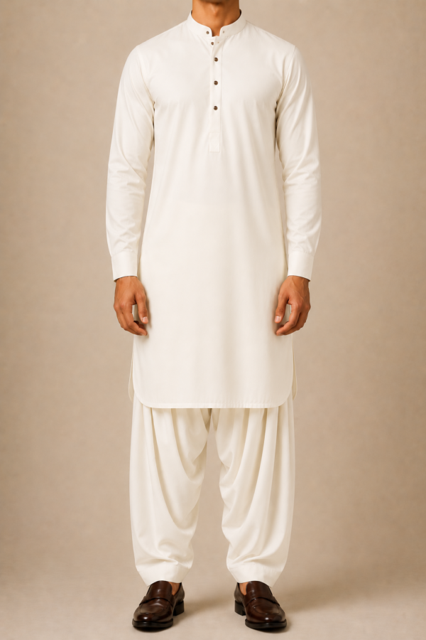 Off White Wash & Wear Unstitched