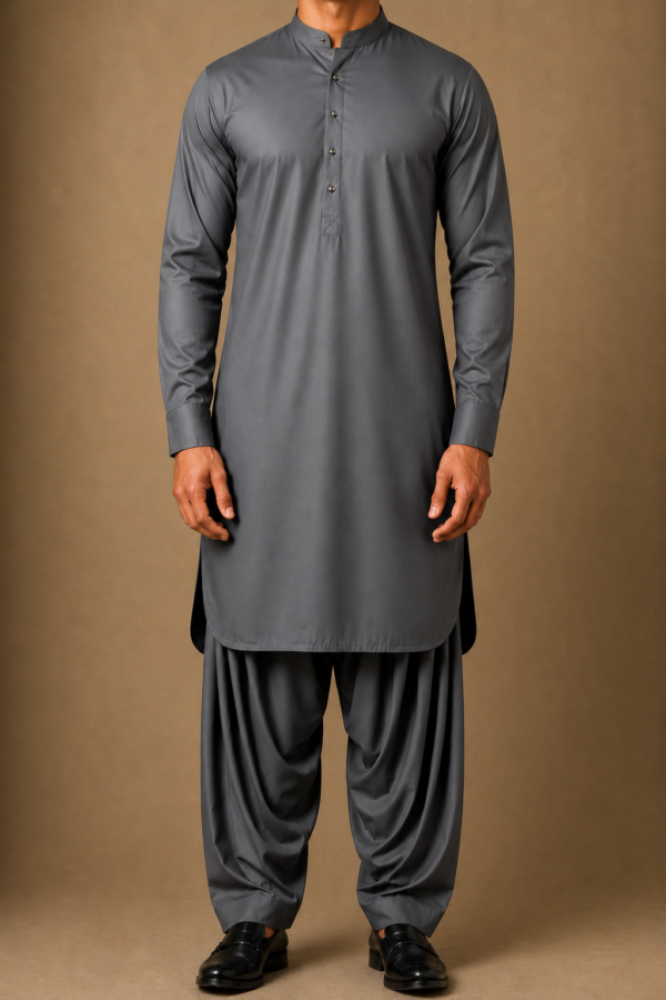 Steel Grey Wash & Wear Unstitched