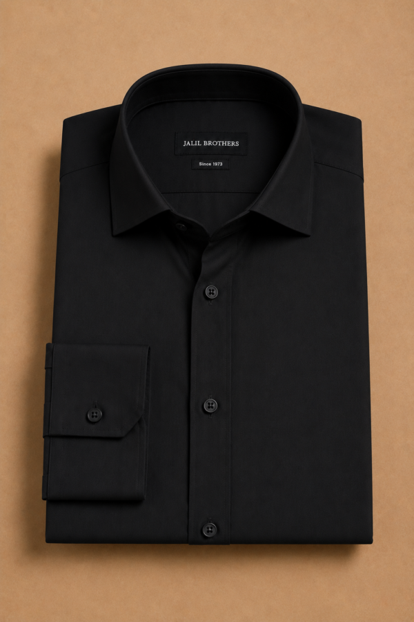 Jet Black Cotton Shirt