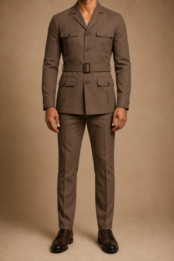 Mocha Brown Safari Suit